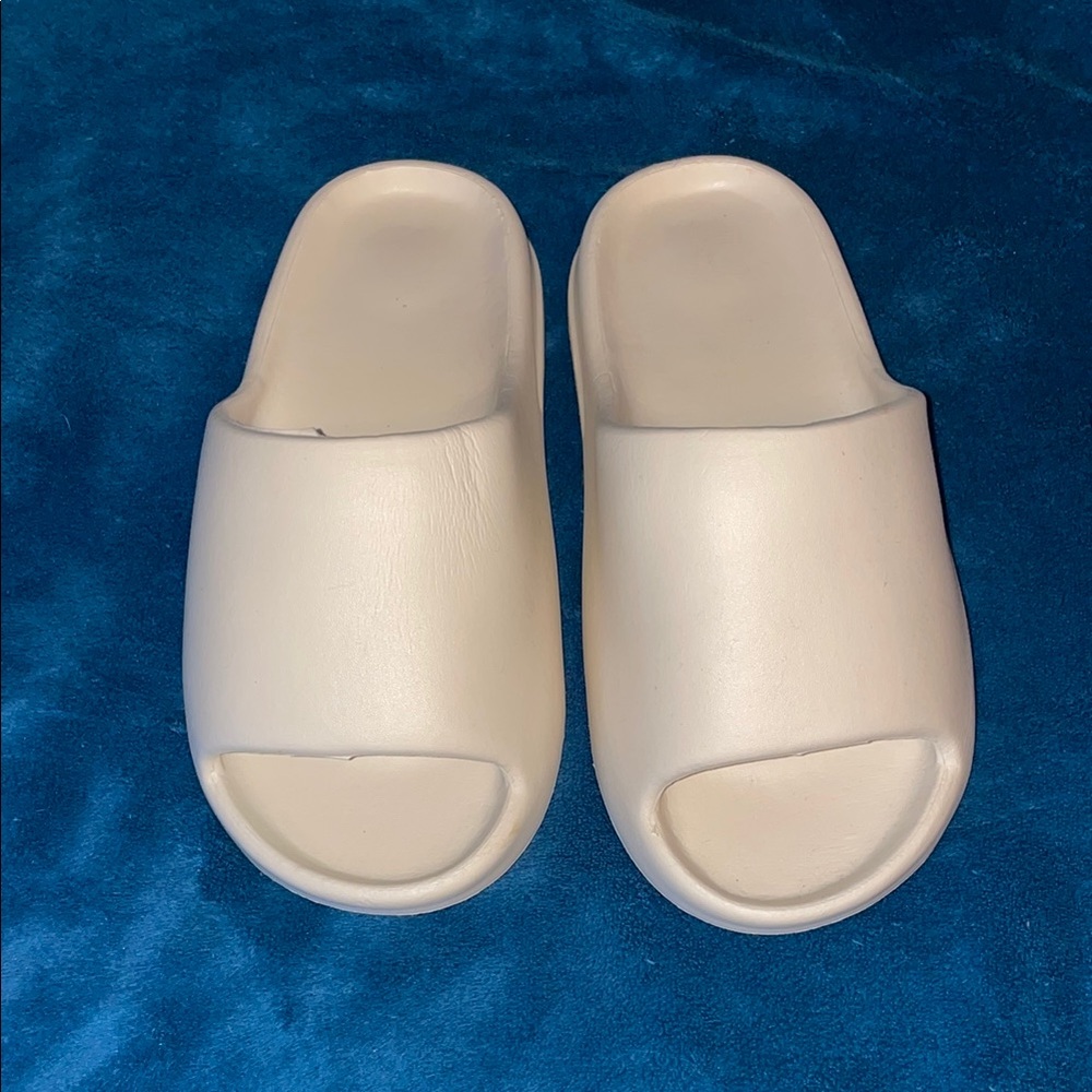 Cream Slide Sandals